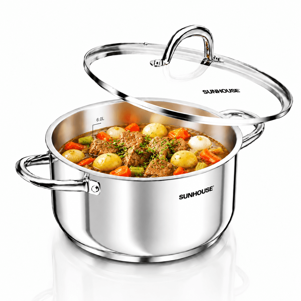 GreenPan 8qt Large Stainless Steel Stockpot with Straining Lid for