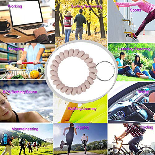 BIHRTC 5PCS Colorful Wrist Coil Keychain Plastic Coil Wristband Stretch Spring Spiral Coil Bracelets Key Chain Wrist Band Key Ring Wrist Key Holder for Gym Pool ID Badge Sauna Outdoor Activitie 