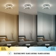 thumbnail image 3 of Artika Orbia Modern LED Flush Mount Ceiling Light Fixture, Chrome, 3 of 11
