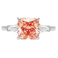 thumbnail image 7 of Three-Stone Engagement Ring for Women - 3ct Simulated Red Diamond in 14K White Gold Promise Ring, 7 of 7