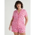 thumbnail image 4 of Joyspun Women's Dreamy Soft Collection Notch Collar Top and Shorts Pajama Set, 2-Piece, Sizes XS-3X, 4 of 8