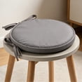 thumbnail image 3 of 12 Inch Round Outdoor Cushions for Patio Furniture - Thick Waterproof & Fade-Resistant Chair Cushion with Ties, Non-Slip Circle Seat Pads for Kitchen Dining Chairs, Gray, 3 of 5