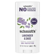 Schmidt's Lavender & Sage 24 Hour Odor Protection Aluminum-Free Vegan Deodorant, 2.65 oz
