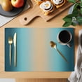 thumbnail image 2 of Placemats Set of 8, Turquoise Ombre Woven Placemat, Linen Place Mats for Kitchen/Dining Tables, Modern Yellow Gradient Farmhouse Art Washable Table Mats for Party, 2 of 8