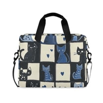 FORMRS 16" Laptop Sleeve Bag Carrying Case with Handle Travel Shoulder Briefcase, Black and Blue Cat