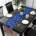 thumbnail image 5 of 4th of July Table Runner Cotton Linen 48 Inch Holiday Dresser Scarves, Independence Day Red Blue Stars Striped Tablerunner for Kitchen Coffee Dining Bedroom Living Room Dinner Scarf Décor 13''x48'', 5 of 9