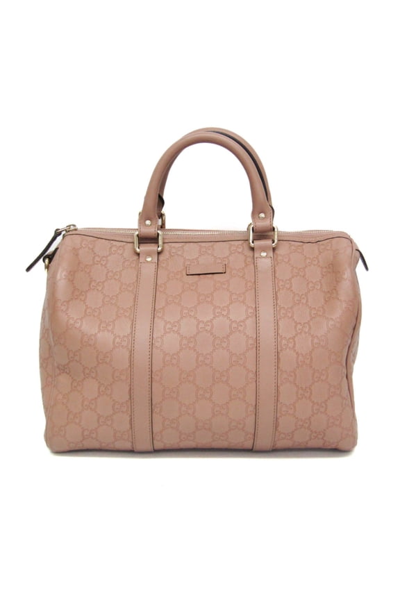Pre-Owned Gucci Guccissima 265697 Women's Leather Boston Bag,Handbag Pink Beige