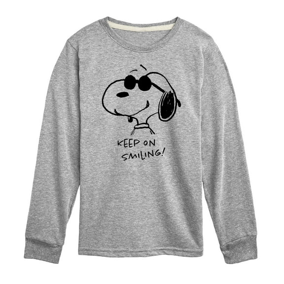 Peanuts - Cool Joe Keep On Smiling - Youth Long Sleeve Tee