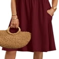 thumbnail image 4 of CHOK Robe en Lin Décontractée à Manches Courtes et Poches pour Femmes, 4 of 4