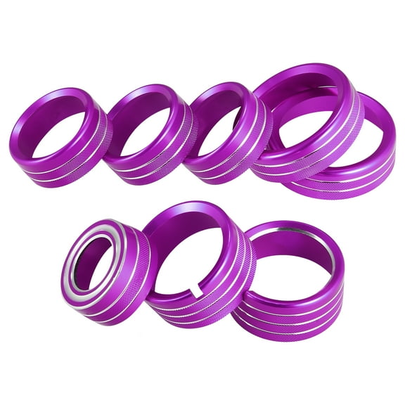 8 Pcs Purple Aluminum Alloy AC Radio Switch Knob Cover for Chevy Silverado 2014-2018 for GMC Sierra 2014-2018