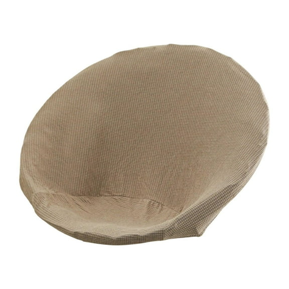 Fancyes Round Saucer Chair Cover Jacquard Moon Chair Slipcover Washable Soft Anti Slip Stretch Replace Seat Protector for Living Room Khaki