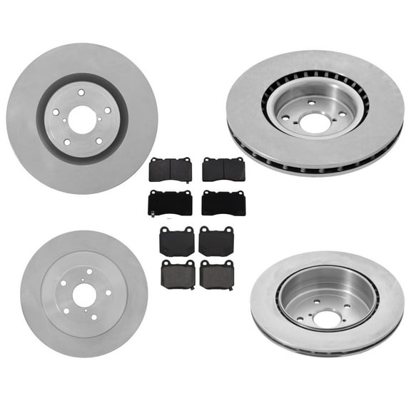 For 2005-2007 WRX STi 2.5L Turbo EJ257 Engine Disc Brake Rotors & Brake Pads 6pc