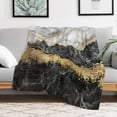 thumbnail image 3 of Black Gold Grey Marble Texture Modern Throw Blanket Soft Cozy Flannel Fleece Warm Microfiber Blankets for Couch Sofa Bed 60"x80", 3 of 5