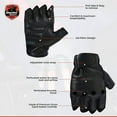 thumbnail image 7 of Daniel Smart Men’s Motorcycle Leather Gloves – Fingerless Deerskin Motorcycle Gloves with Perforated action and Foam Padding, 7 of 7