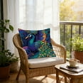 thumbnail image 4 of FUDUUIU Vintage Peacock Embroidered Cushion Cover, Elegant Floral Bird Print Pillow Case, Soft Polyester Decorative Throw Pillow for Sofa Bedroom Living Room Home Decor, 4 of 6