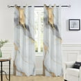 thumbnail image 6 of White Gold Black Marble Blackout Curtains W82 x L42 1 Panel Window Curtain for Bedroom Living Room, 6 of 7