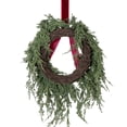 thumbnail image 3 of My Texas House Evergreen Artificial Christmas Wreath with Velvet Ribbon, Green and Red, 12", 3 of 5