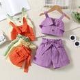 thumbnail image 4 of Toddler Baby Girl Outfit Solid Color Tops And Shorts Set Summer Clothes 6 12 18 24 Months 2t 3t 4t, 4 of 9