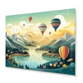 thumbnail image 2 of Designart "Balloon Ascending into the Sky I" Landscape Mountains Metal Art Living Room, 2 of 5