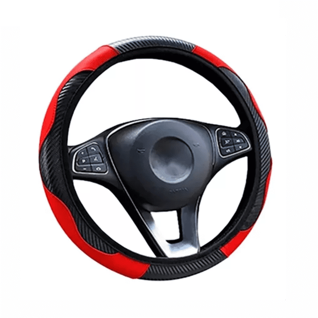 Funda Cubre Volante Deportivo Protector Antiderrapante Rojo con NEGRO