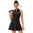 thumbnail image 2 of Golf Dress for Women Tennis Dresses with Shorts Pockets Sleeveless Sport Active Workout Athletic Dress Black XXL, 2 of 7