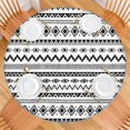 thumbnail image 2 of Black Geometric Striped Pattern Round Fitted Tablecloth with Elastic Edge,Dining Table Cover Waterproof,Outdoor Round Tablecloth for Camping,Dining,Indoor and Outdoor, 2 of 7