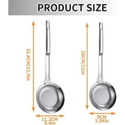 Loopunk 2Sets Stainless Steel Fine Mesh Strainer, Colander, Spoon, Sieve, Oil Filter, Food Strainer, Kitchen Gadget (Large, Small)