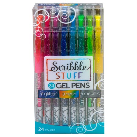Scribble Stuff 24 Count Gel Pens In Neon Metallic Glitter Inks