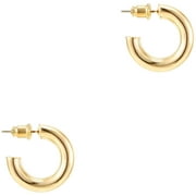MONZOTO PAVOI 14K Gold Colored Lightweight Chunky Open Hoops | Gold Hoop Earrings for Women