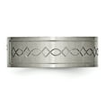 thumbnail image 3 of Titanium Cross Design Flat 8mm Brushed Band, 3 of 6