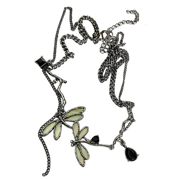 WE-POLUJ Elegant Dragonflys Clavicle Chain Adjustable Length Neckchain Distinctive Necklace Accessory for Party and Daily Wear