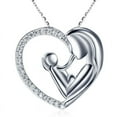 thumbnail image 1 of Regalos de hija, collar con colgante de cadena de cristal con forma de corazón para mujer., 1 of 3