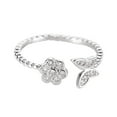 thumbnail image 5 of Flower Butterfly Zircon Open Ring Size 8, 5 of 6