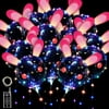 12 Packs Light up Balloons 20 Inch Easter Bunny Led Bobo Balloon Glow Balloons with String Lights Flashing Rubber Led Balloons Party Pink Ear Clear Balloons with Lights for Easter Party