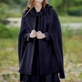 thumbnail image 5 of Xysaqa Women Hooded Open Front Ponchos Cape Coat Winter Cardigan Vintage Outwear Jacket Cloak, 5 of 9