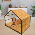 thumbnail image 2 of Ghost Pet House, Halloween Pattern with Hand-drawn Ghosts Sweets Bones Hey and Boo Scare Expressions, Outdoor & Indoor Portable Dog Kennel with Pillow and Cover, 5 Sizes, Multicolor, by Ambesonne, 2 of 4