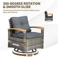 thumbnail image 6 of MEISSALIVVE 8 Pieces Patio Furniture Set with Dining Table, Outdoor Wicker Conversation Set with Swivel & Fixed Chairs, Wood Armrest, 2 Ottomans, Gray, 6 of 8
