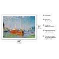 thumbnail image 2 of Red Boats at Argenteuil France - From an Original Color Painting by Claude Monet c.1875 - Fine Art Rolled Canvas Print 27in x 40in, 2 of 4