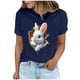 thumbnail image 2 of Tops de Cuello Alto para las Mujeres Amante Impreso Camiseta Cuello Redondo Manga Corta, Poliéster Spandex, 2 of 7