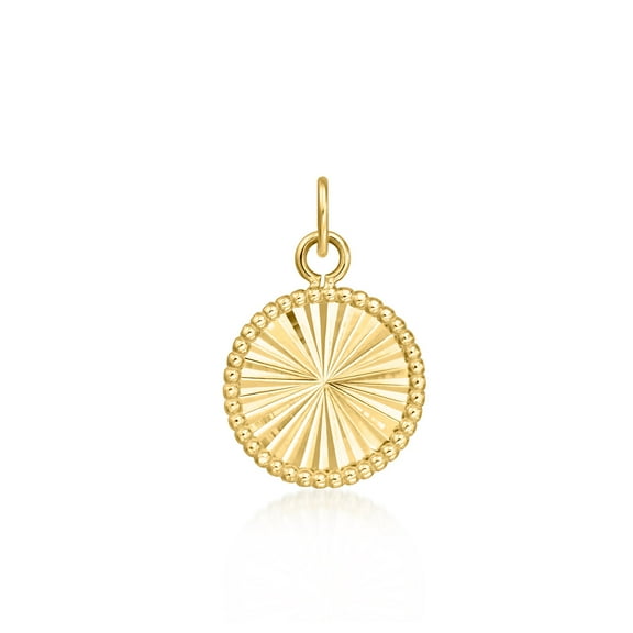 Pure Collection by Ross-Simons Italian 14kt Yellow Gold Sunburst Circle Charm, Women's, Adult