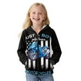 thumbnail image 4 of Chririnla Us Flag Motorcycle Zip Up Sweatshirt for Kids and Boys - Lightweight Fuzzy Athletic Top for Gym and Outdoor boy Fluffy Sweatshirts, 4 of 7