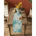 thumbnail image 4 of Hokiten Table Runners 90 Inches Long Dress Scarves, Turquoise Starfish Farmhouse Coffee/Dining/Kitchen Table Runner for Living Room, Ocean Nautical Seahorse Coral Shell 13x90 Inch, 4 of 7
