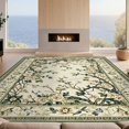 thumbnail image 2 of Design&I 8'x10' Washable Area Rug Oval Vintage Dining Trailing Vine Border Scroll Farmhouse Table for Living Room, Family Extra Large Skid-Resistant Low Profile, 2 of 7