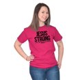 thumbnail image 4 of Jesus Strong Philippians 4:13 Bible Plus Size Crewneck Graphic Tee Shirt Brisco Brands 2X, 4 of 5