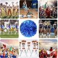 thumbnail image 5 of EONQY 12 Pcs Cheerleading Pom Poms Cheerleader Squad Spirited Fun Pompoms 10 Inch Metallic Foil Cheer Pom Poms with Handle Flowers for Sport Team Dance Party, 5 of 6
