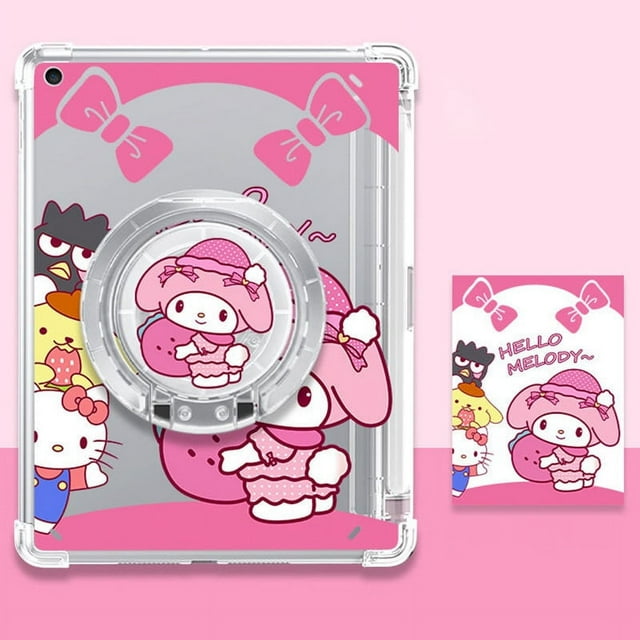 Cute Sanrio Hello Kittys My Melody Ipad Case Cartoon Anime Ipad Pro Mini6 Acrylic Anti Bending Air5 4 Rotate Stand Case Gift Toy wentao RJ