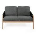 thumbnail image 6 of Arwen Modern Bohemian Roped Acacia Wood Outdoor Loveseat with Cushions, Dark Gray/Light Teak, 6 of 8