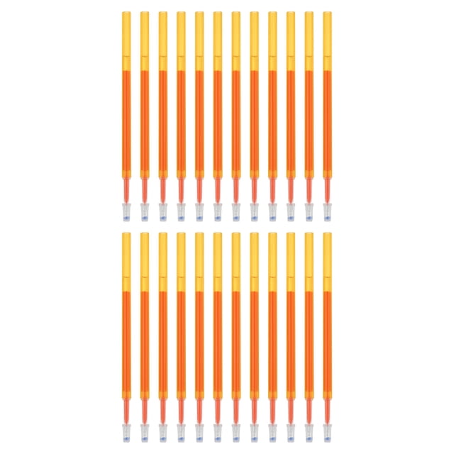 Recargas de bolígrafos de gel borrables Uxcell, 24 piezas de recargas de bolígrafos de tinta de gel, bolígrafo de clic a presión de punta fina de 0.5 mm, naranja