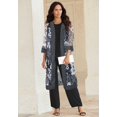 thumbnail image 4 of Roaman's Women's Plus Size Plus-Size 3/4 Sleeve 3 Piece Ity Printed Duster Pant Set, 4 of 6