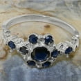 thumbnail image 5 of LBG British Made 18k White Gold Natural Sapphire Womens Anniversary Ring - 33 size options - Size 4.75, 5 of 7